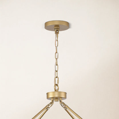 Cylora Kronleuchter mit runder Glasröhre und Kette, 122 cm