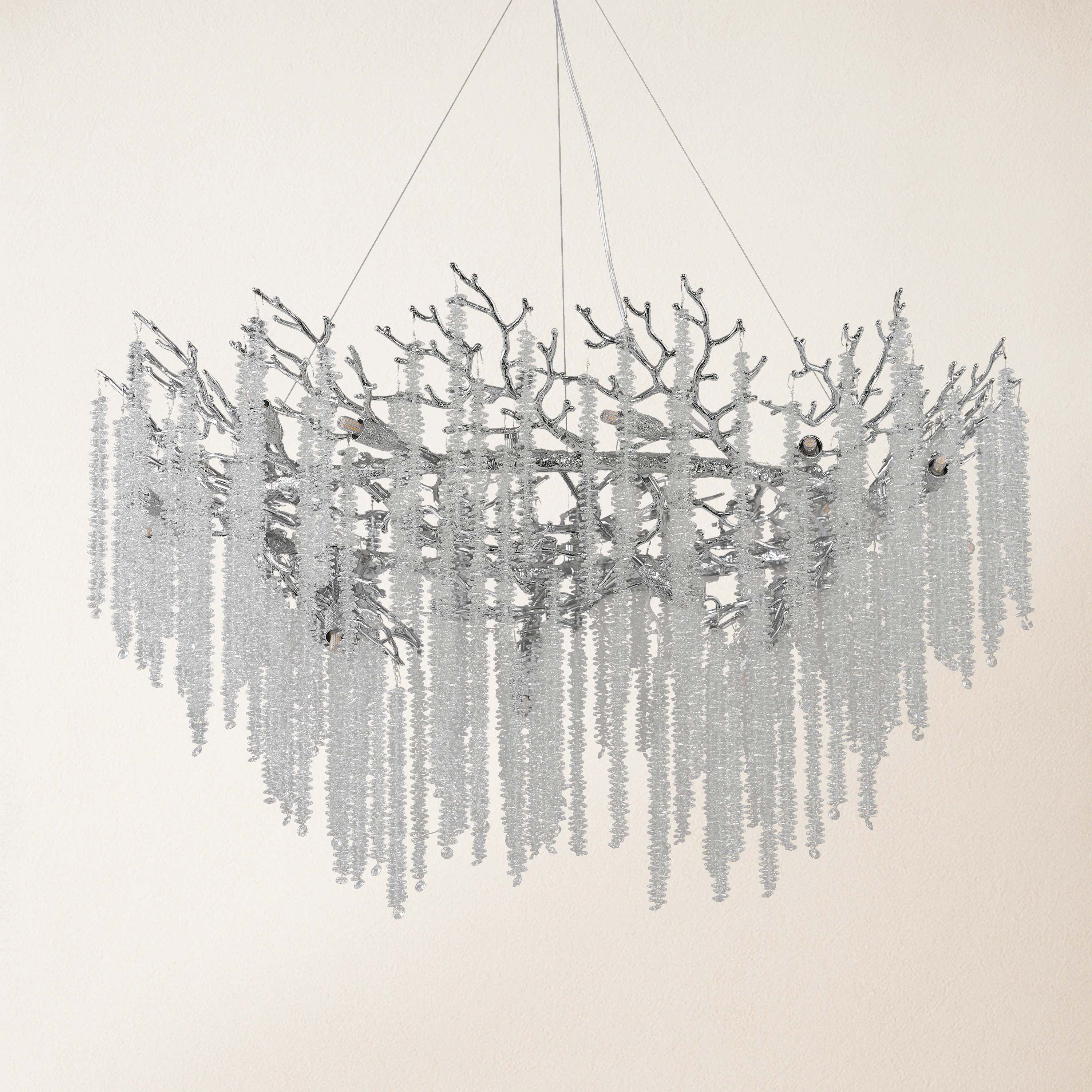 Snow Tree Branch Chandelier 47''D
