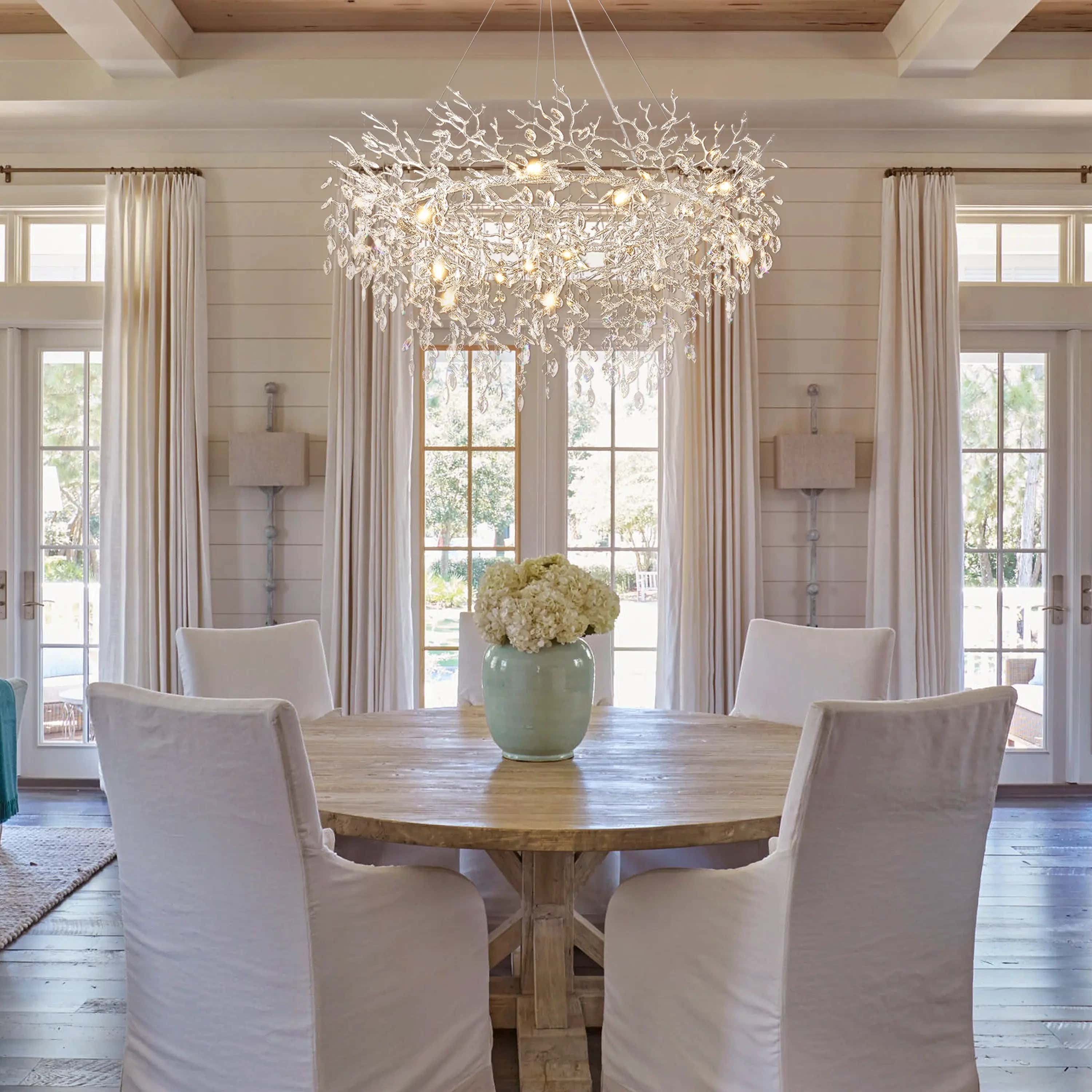 Frostleaf Kristallzweig-Halo-Kronleuchter, 122 cm Durchmesser