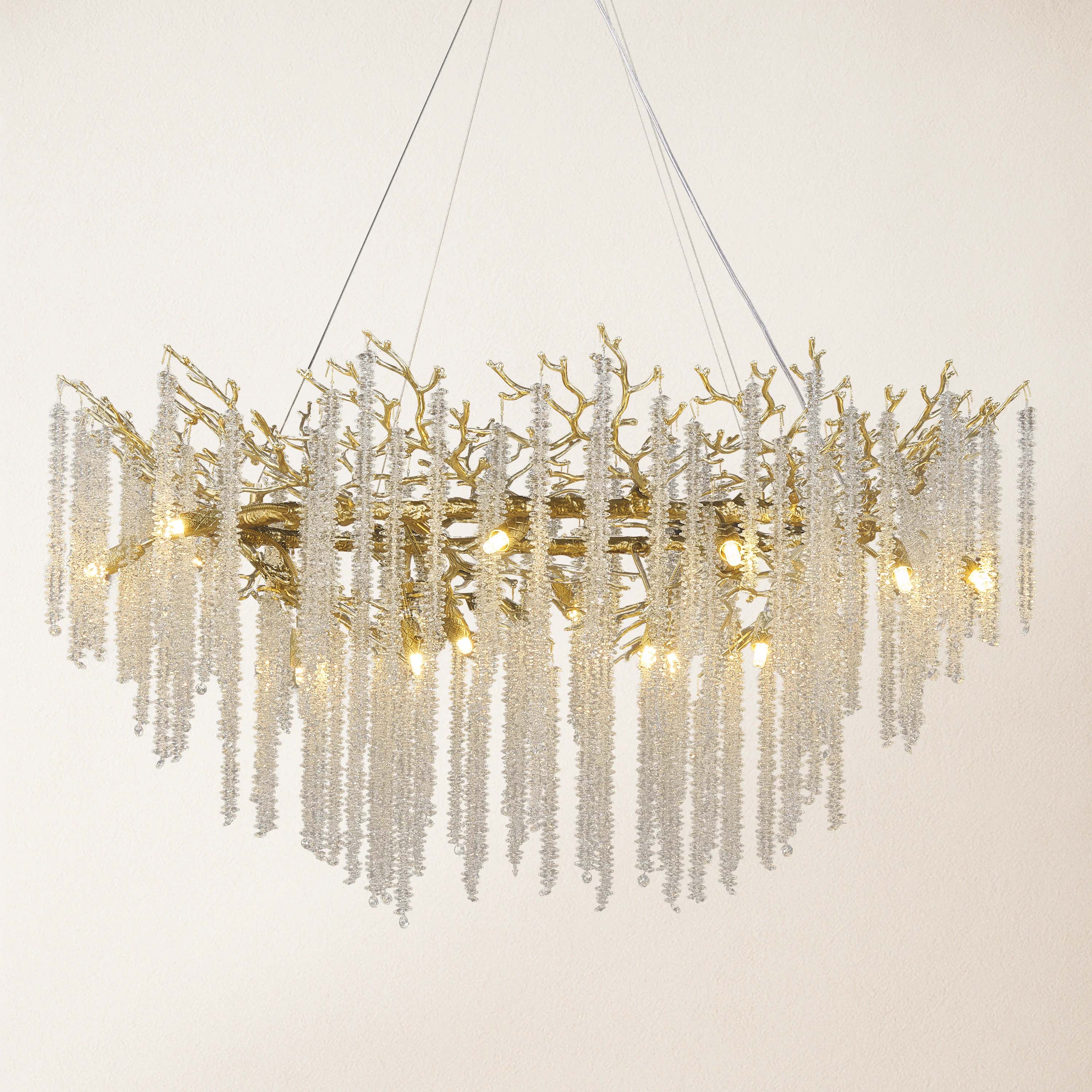 Snow Tree Branch Chandelier 47''D#Finish_Gold