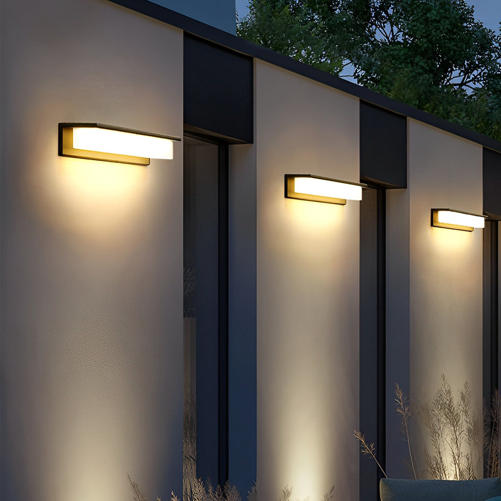 Minimalistische rechteckige wasserdichte LED-moderne Solar-Wandleuchte Außenleuchten