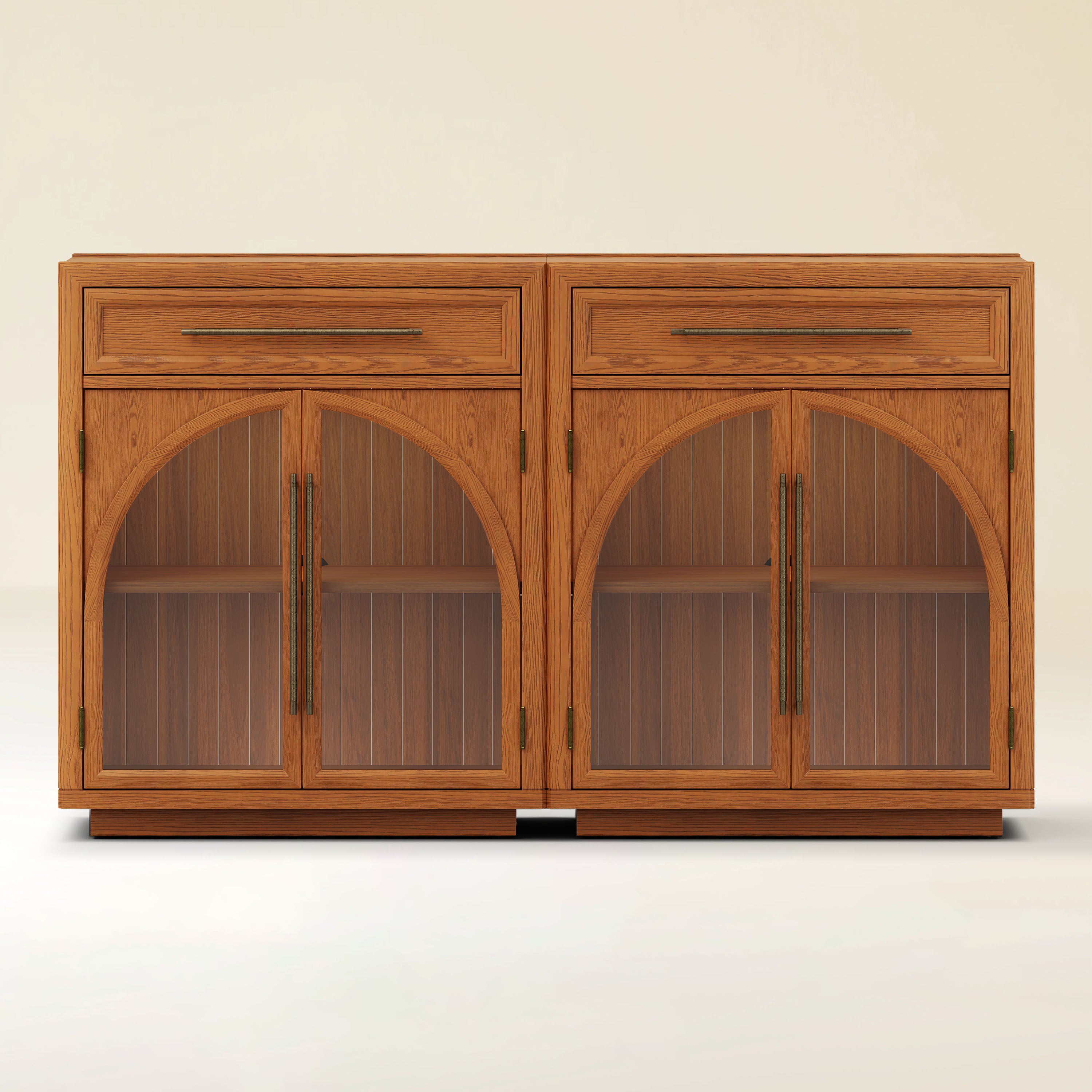 Alvar gewölbtes 64" Sideboard aus Eiche mit Schubladen (2er-Set)