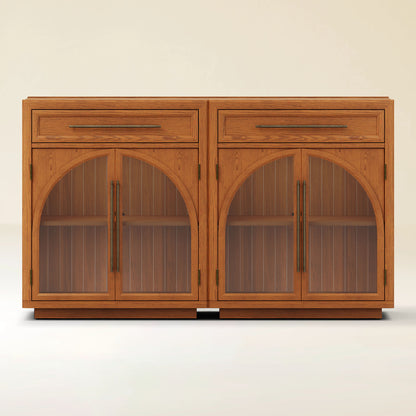 Alvar gewölbtes 64" Sideboard aus Eiche mit Schubladen (2er-Set)