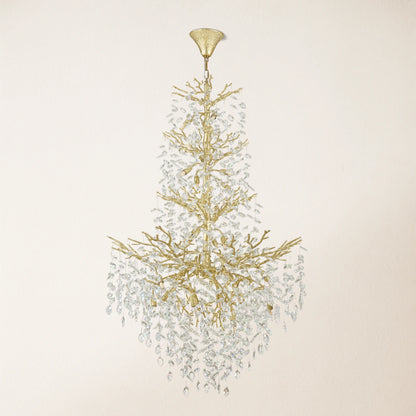 Frostleaf Kristall-Kaskaden-Kronleuchter für die große Treppe, 155 cm hoch