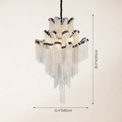 Teresa  Cadena Metal Tassel Chandelier 31"W