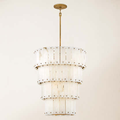Rancho Alabaster 4-Tier Round Chandelier 24''D#Finish_Gold