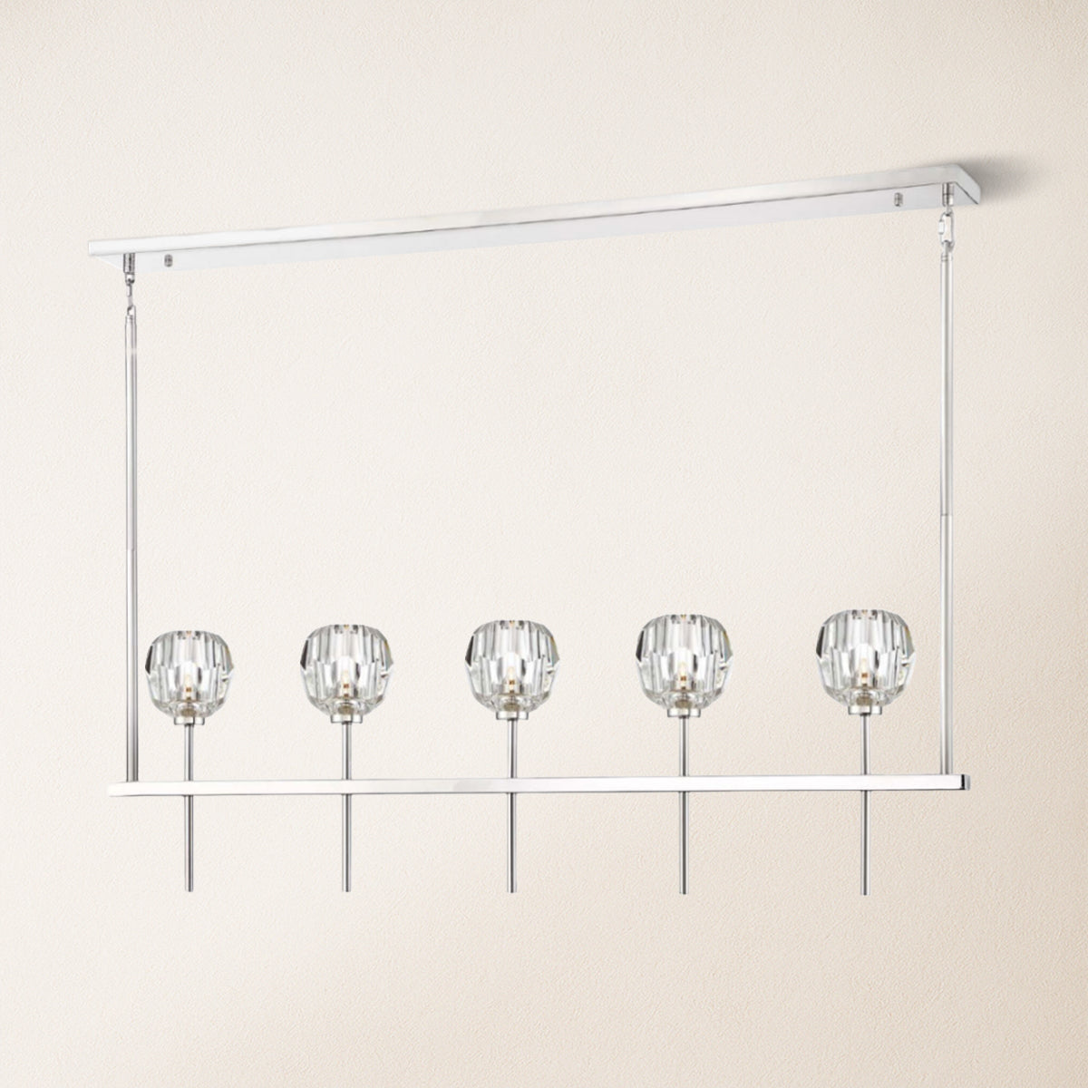 Parisian Crystal Linear Chandelier 46"L