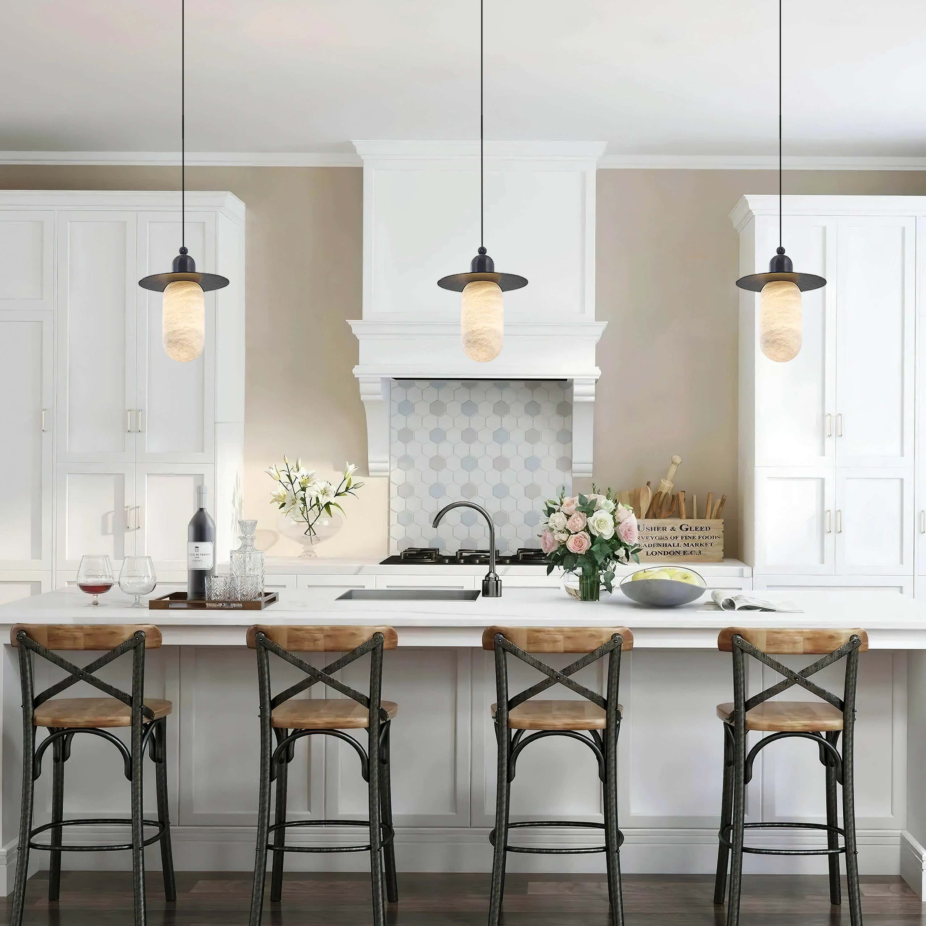 Bloom Alabaster Grace Pendant 6" H