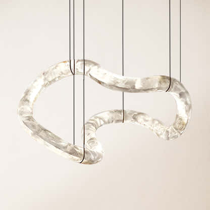 Infinity Symmetrical Alabaster Chandelier 56"L