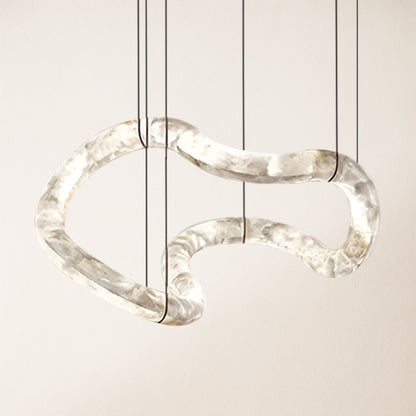 Symmetrischer Infinity-Kronleuchter aus Alabaster, 140 cm