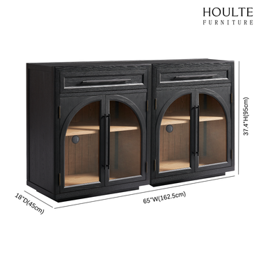 Alvar gewölbtes 64" Sideboard aus Eiche mit Schubladen (2er-Set)