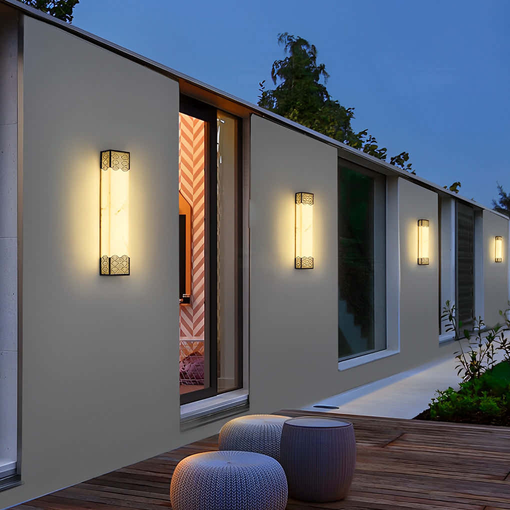 Rechteckige Harz LED wasserdichte Vintage Outdoor Wandleuchten Wandleuchte