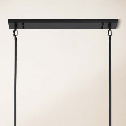Vellum Rectangular Chandelier 59"W#Finish_Black