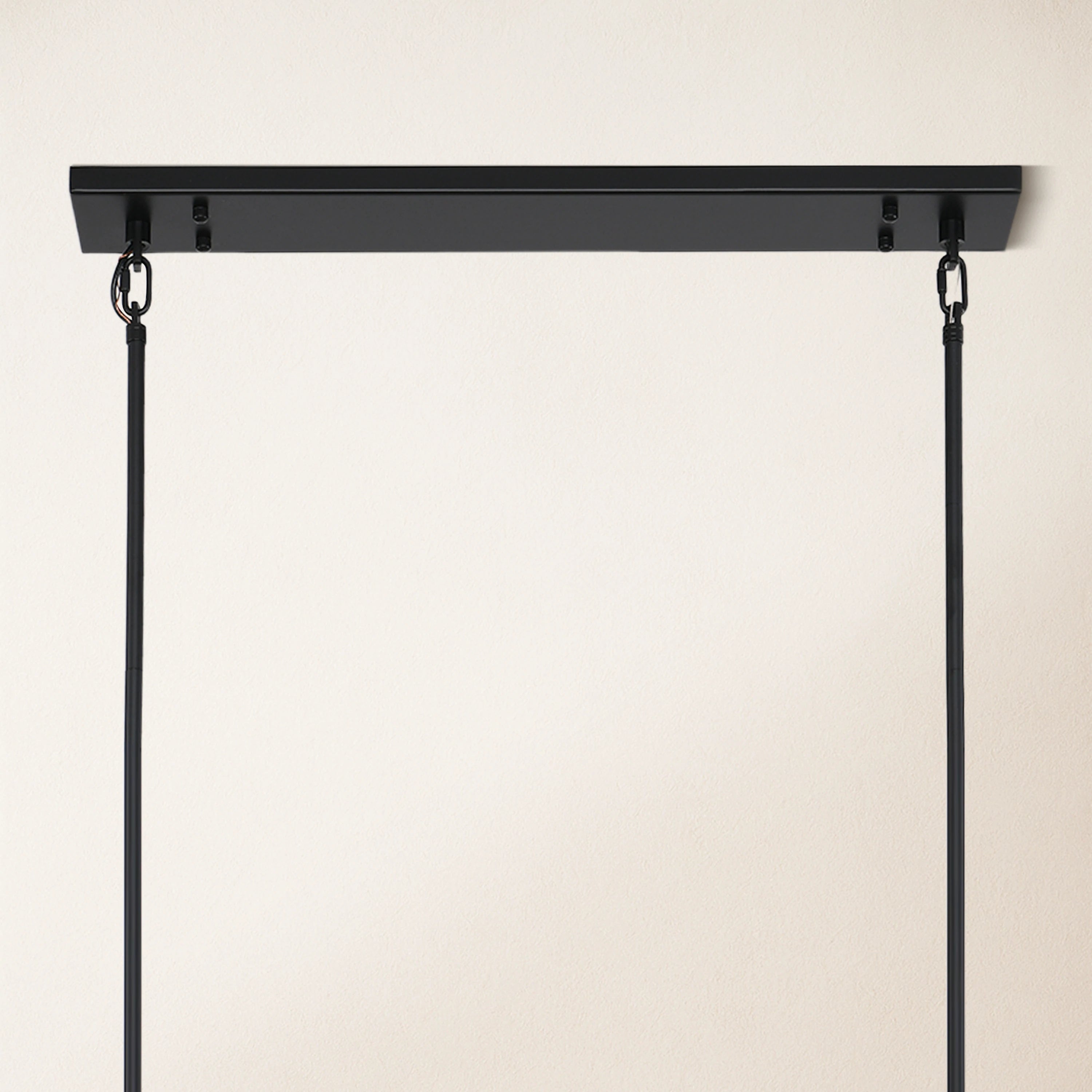Rechteckiger Kronleuchter aus Pergament, 149 cm breit