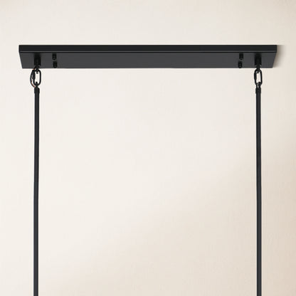 Rechteckiger Kronleuchter aus Pergament, 149 cm breit