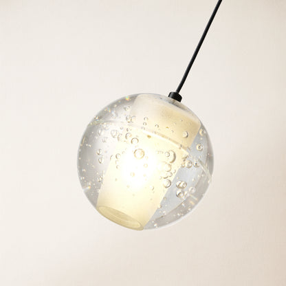 Deckenpendelleuchte mit Perlenkugeln, 10,2 cm Durchmesser