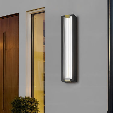 Rechteckige wasserdichte LED-Wandleuchten in Schwarz, moderne Verandabeleuchtung