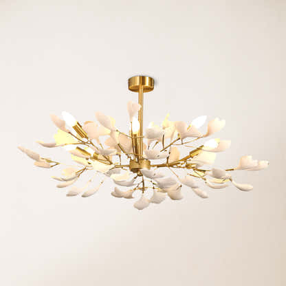 Twilight Branches Ceramic Ginkgo Chandelier 25.6'' D