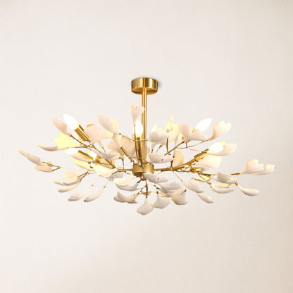 Twilight Branches Ceramic Ginkgo Chandelier 25.6'' D