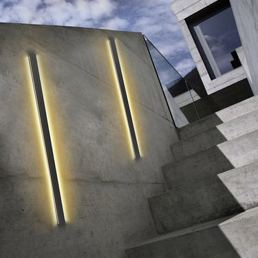 LED Lange Lineare Wasserdichte Schwarze Minimalistische Außenwandleuchten Aus Metall