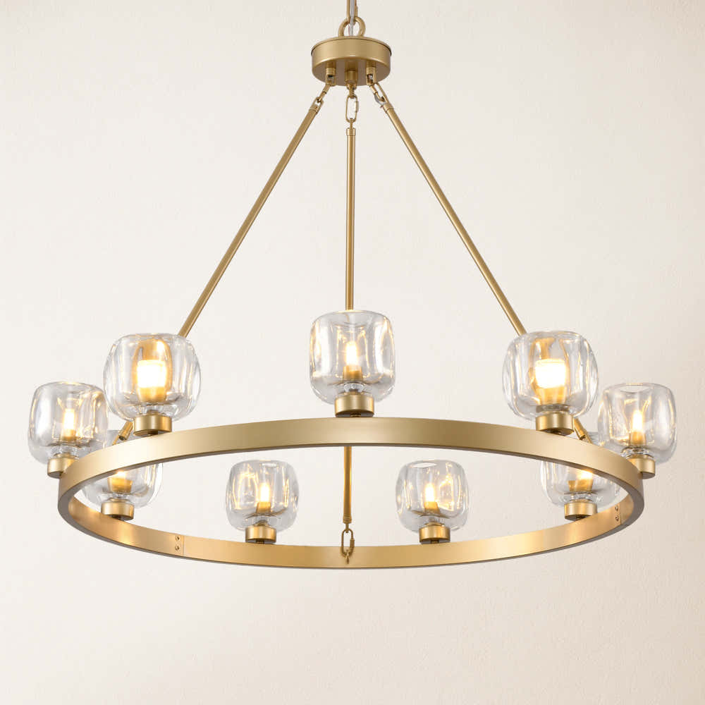 Vellum Round Chandelier 36"D#Finish_Gold