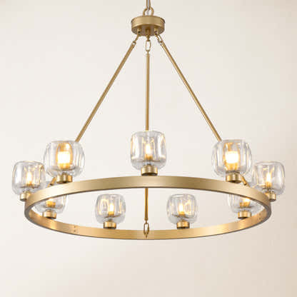 Vellum Round Chandelier 36"D#Finish_Gold
