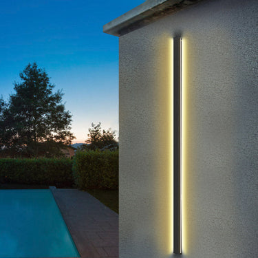 LED Lange Lineare Wasserdichte Schwarze Minimalistische Außenwandleuchten Aus Metall