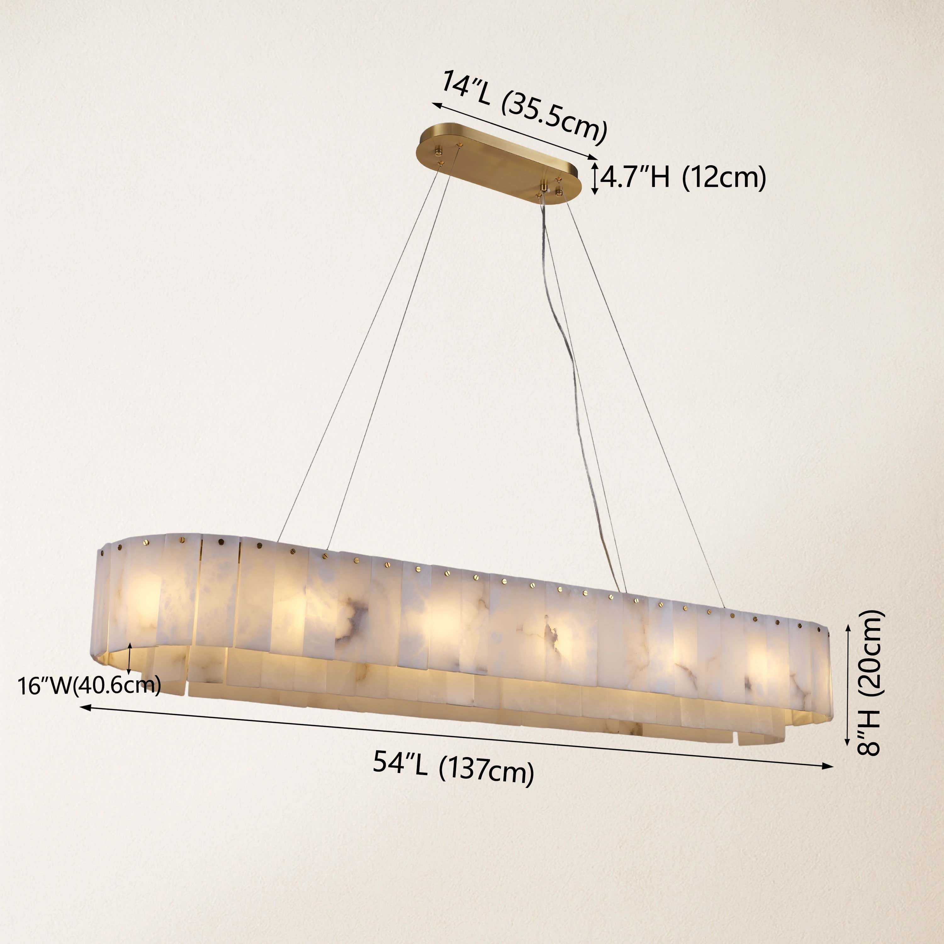 Sawyer Alabaster Oval Chandelier 54"
