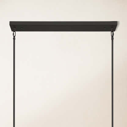 Cylora Glass Tube Rectangular Chandelier 54"W#Finish_Black