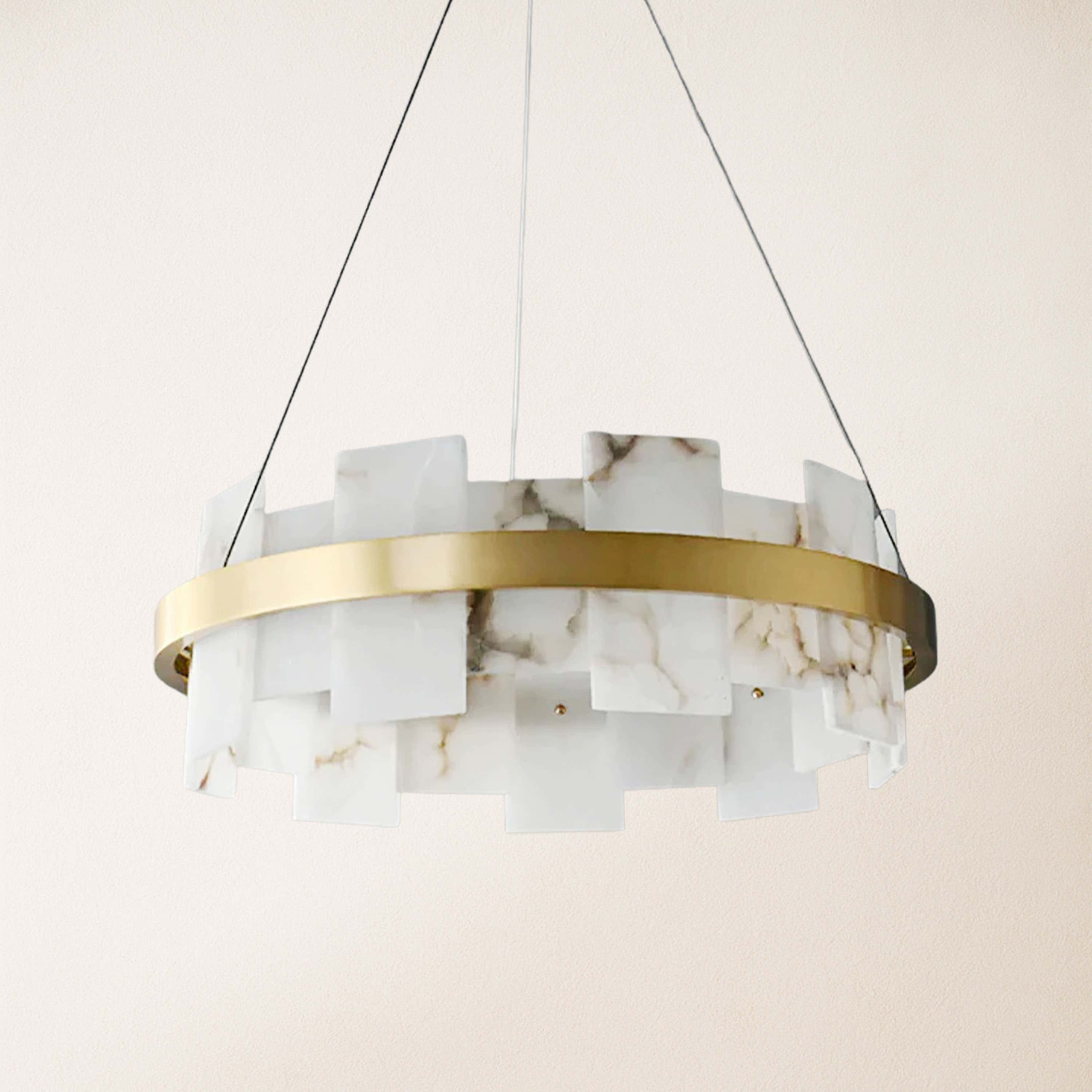 Calia Halo Alabaster Round Chandelier