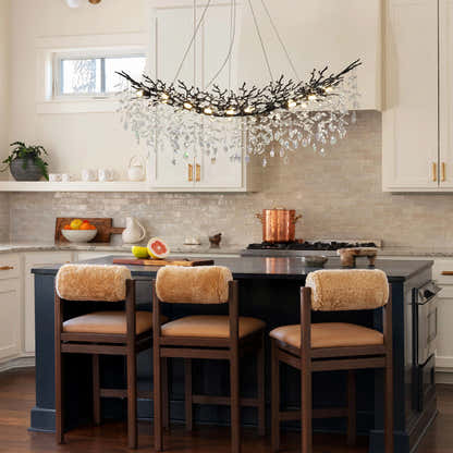 Frostleaf Kristall-Kaskaden-Baumzweig-Linear-Kronleuchter 55"