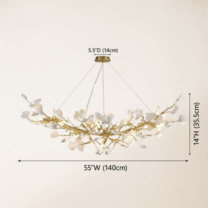 Twilight Branches Ceramic Glow Rectangular Chandelier 55"