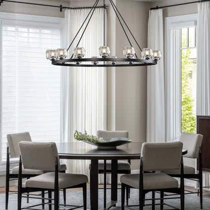 Vellum Crystal Round Chandelier 59"D#Finish_Black