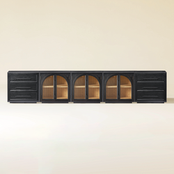 Alvar Arched 157,5″ Modulare Medienkonsole aus Eiche (5er-Set)