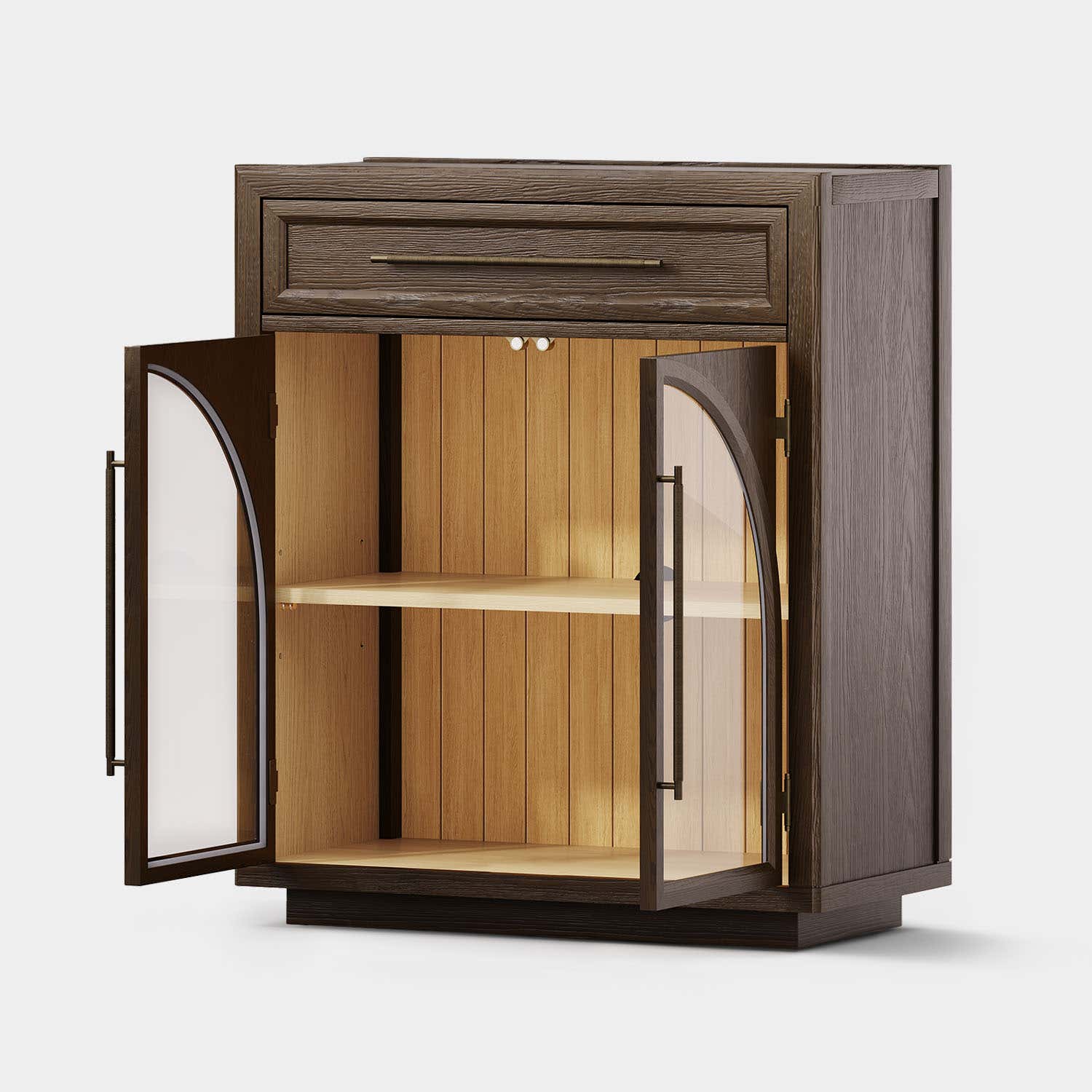 Alvar gewölbtes 64" Sideboard aus Eiche mit Schubladen (2er-Set)