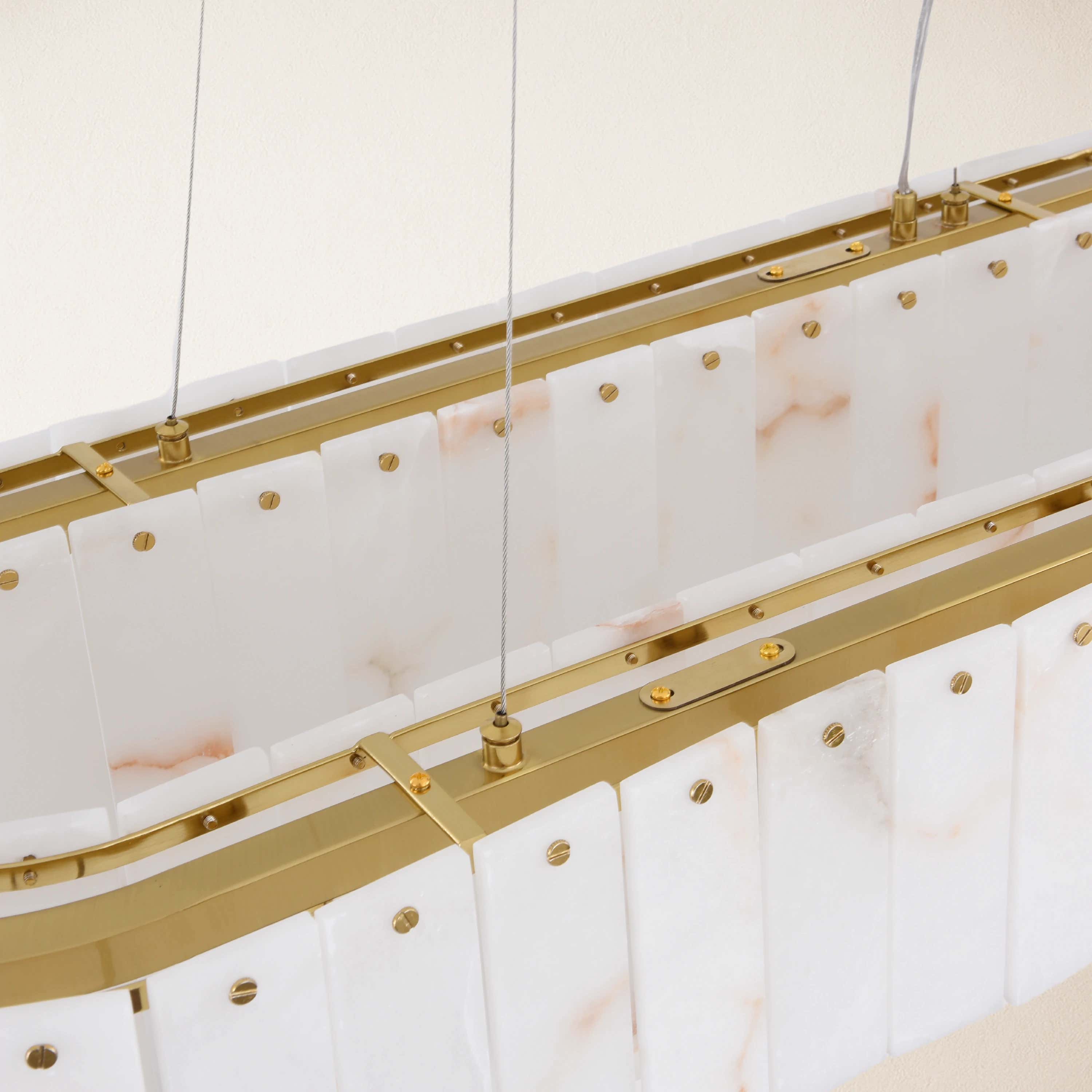 Sawyer Alabaster Oval Chandelier 40"