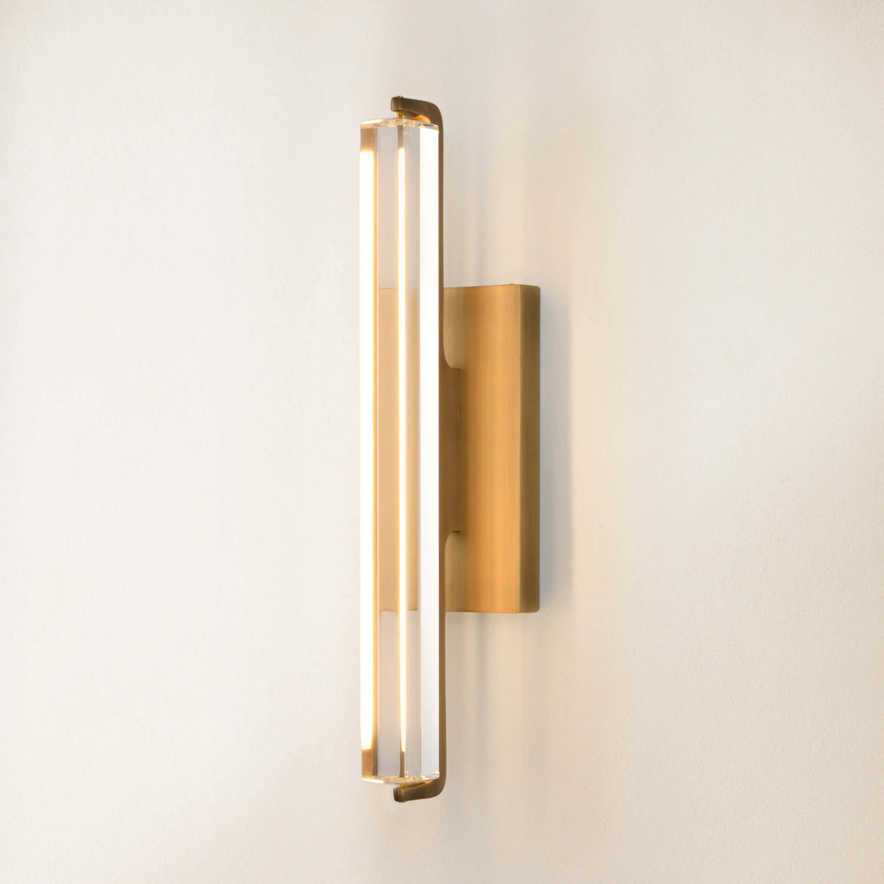 Clara Glow Crystal Single Wall Sconce 19"#Finish_Gold