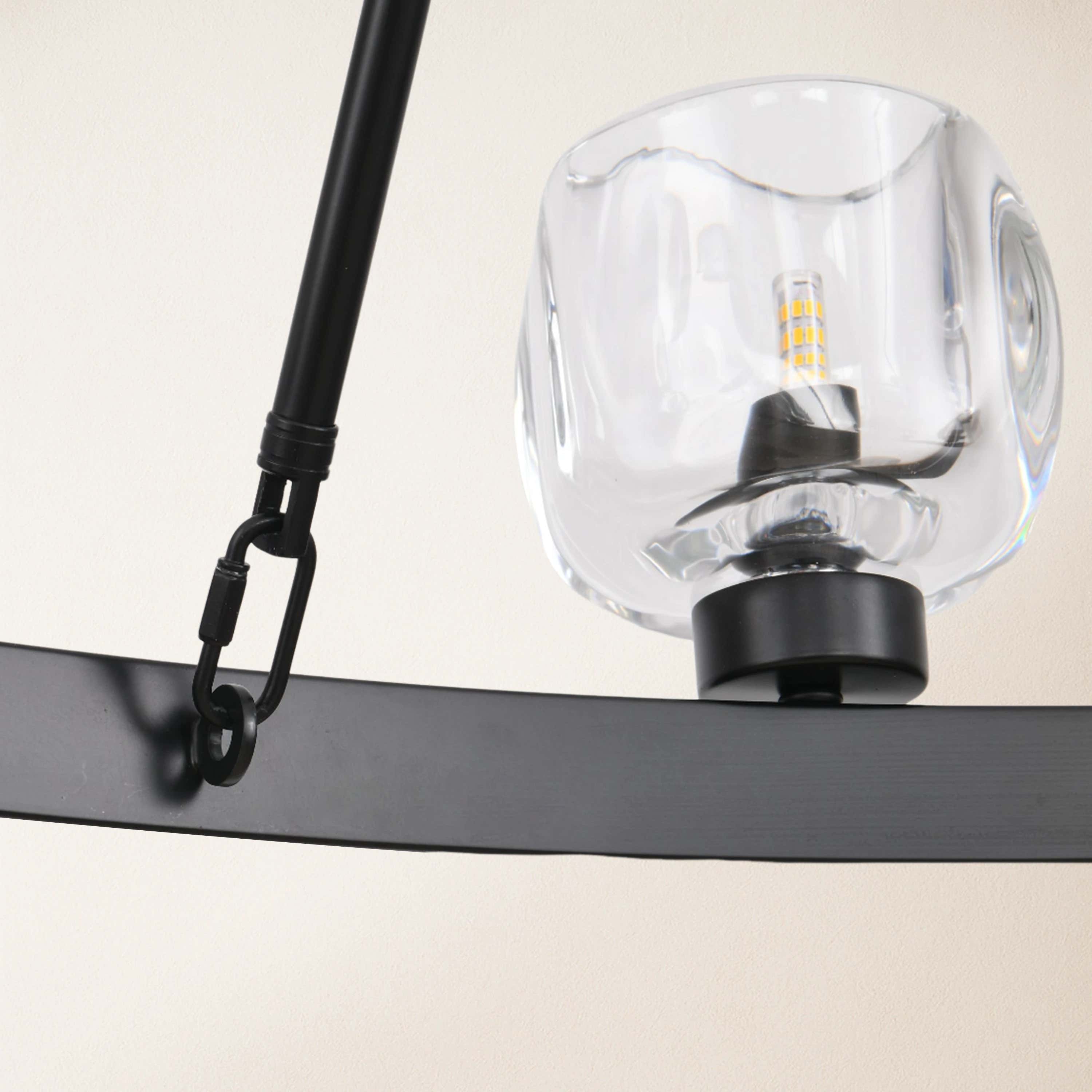 Vellum Crystal Round Chandelier 59"D#Finish_Black