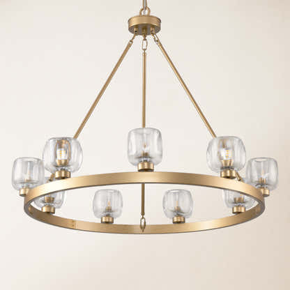 Vellum Round Chandelier 36"D#Finish_Gold