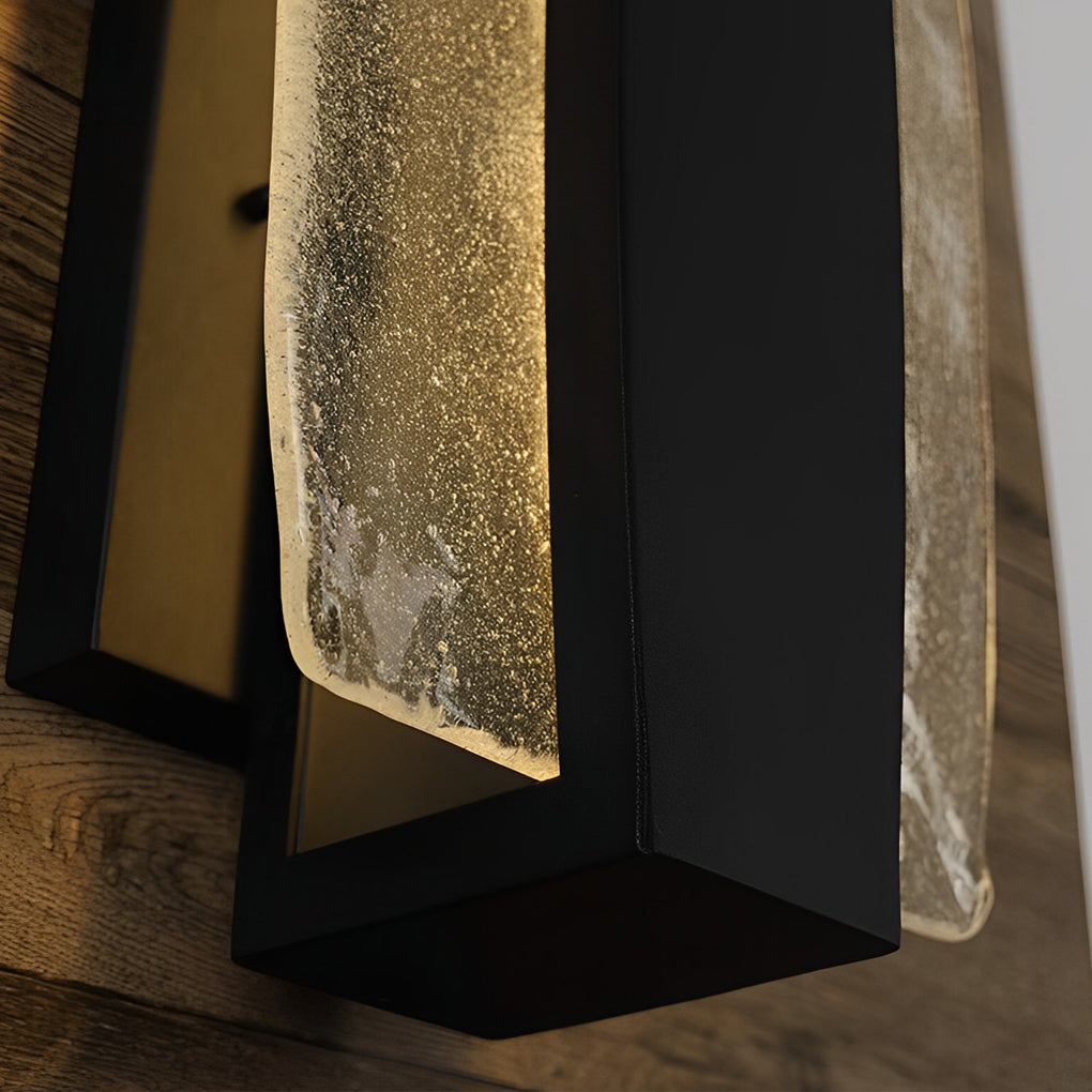 Wasserdichte LED handgefertigte Bubbles Glas schwarz moderne Außenwandleuchte