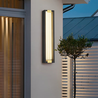 Rechteckige wasserdichte LED-Wandleuchten in Schwarz, moderne Verandabeleuchtung