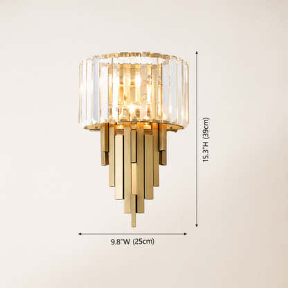 Solvoria Crystal Stepped Column Wall Sconce
