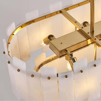 Nivislight Alabaster 2-Tier Rectangular Chandelier 40"D
