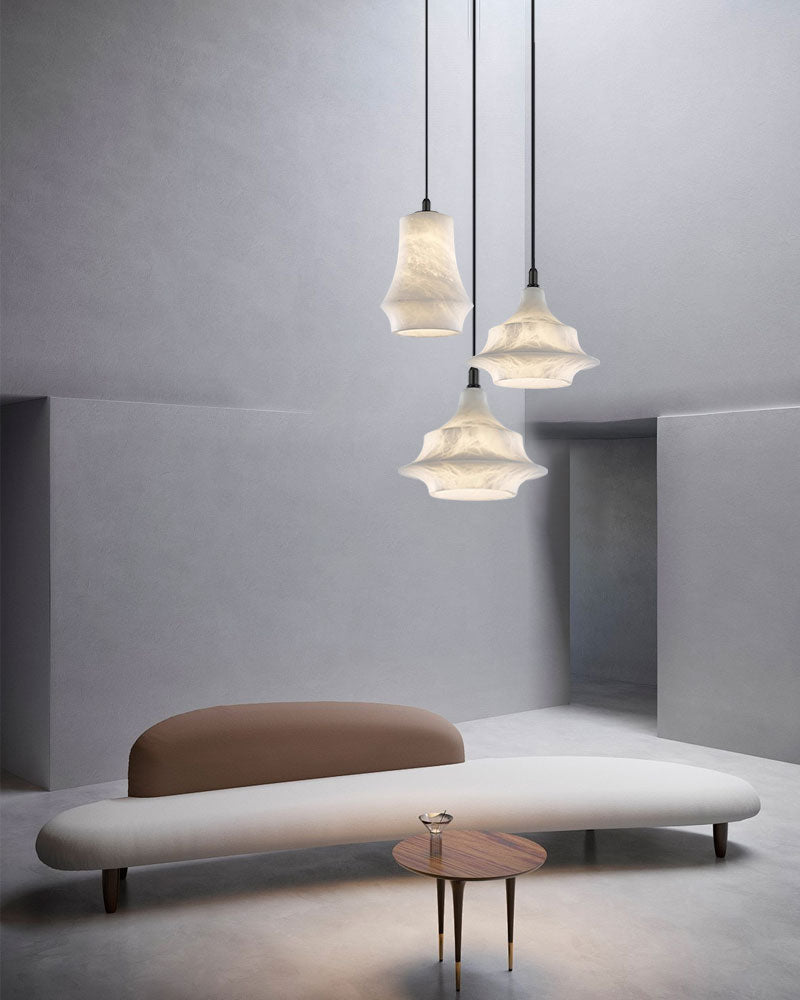 Bloom Alabaster Trio Pendant 7"H