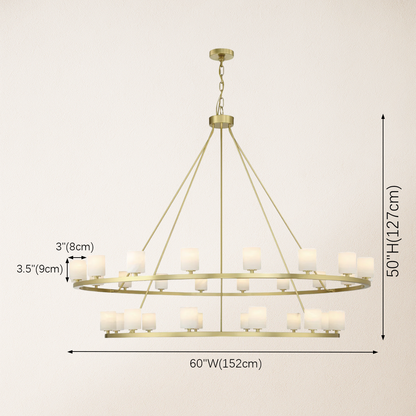 Aragon Tiered Alabaster Round Chandelier 59"W