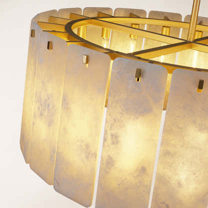 Lunara Alabaster Round Chandelier 36"W