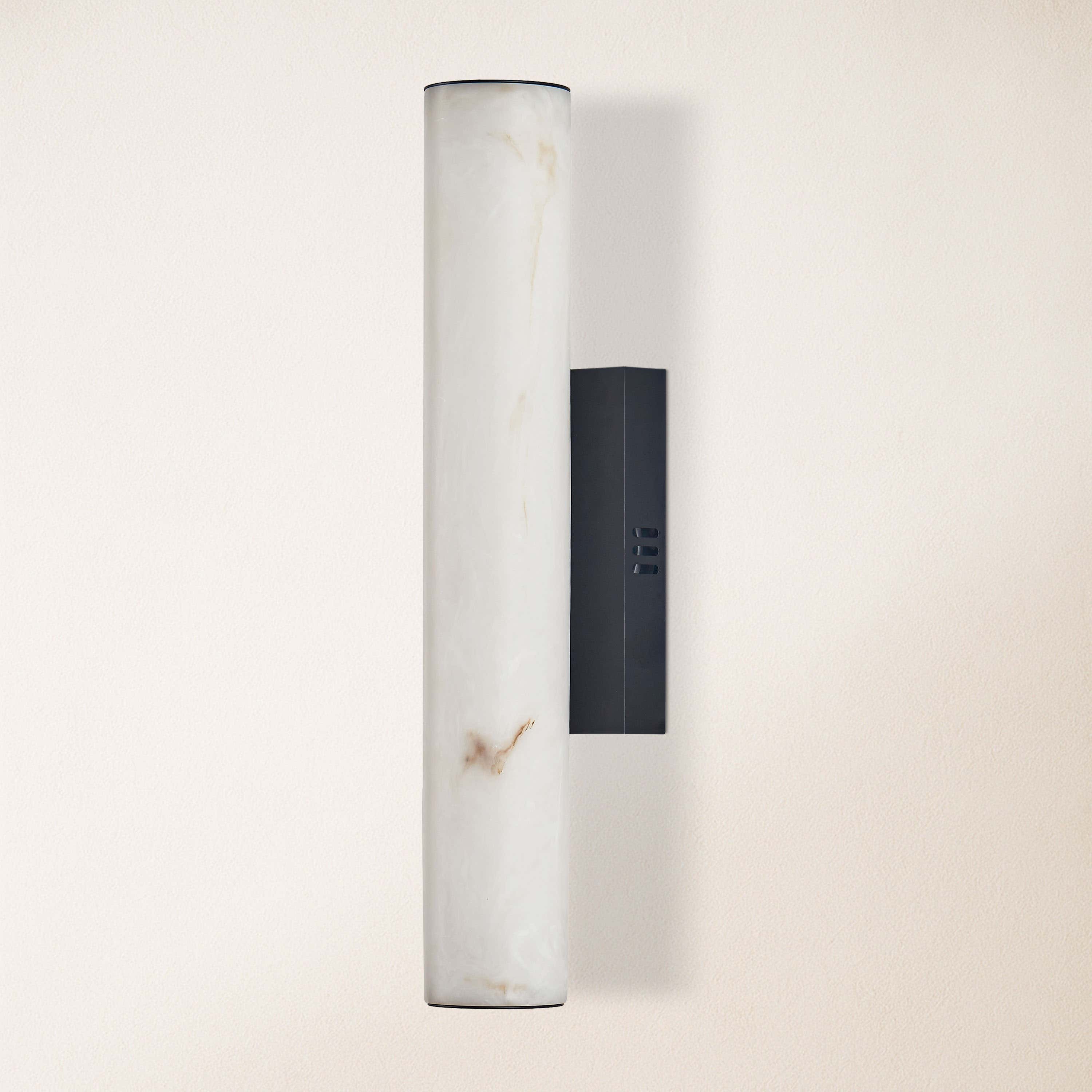 Sylvia Palladian Resin Alabaster Texture Wall Sconce 20"H