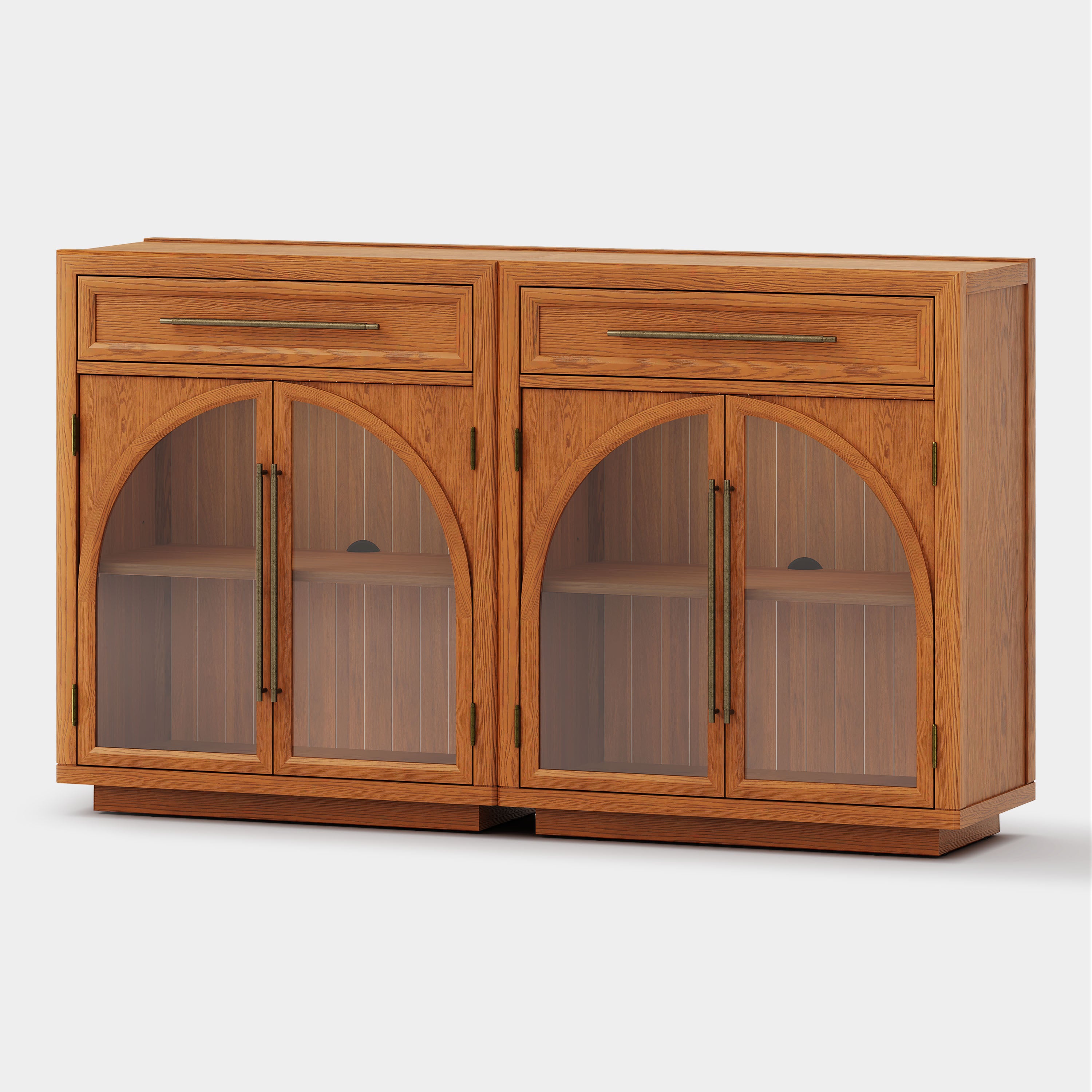 Alvar gewölbtes 64" Sideboard aus Eiche mit Schubladen (2er-Set)