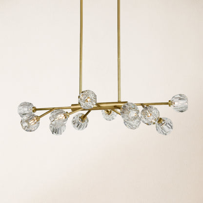 Parisian Crystal Linear Chandelier 48"L