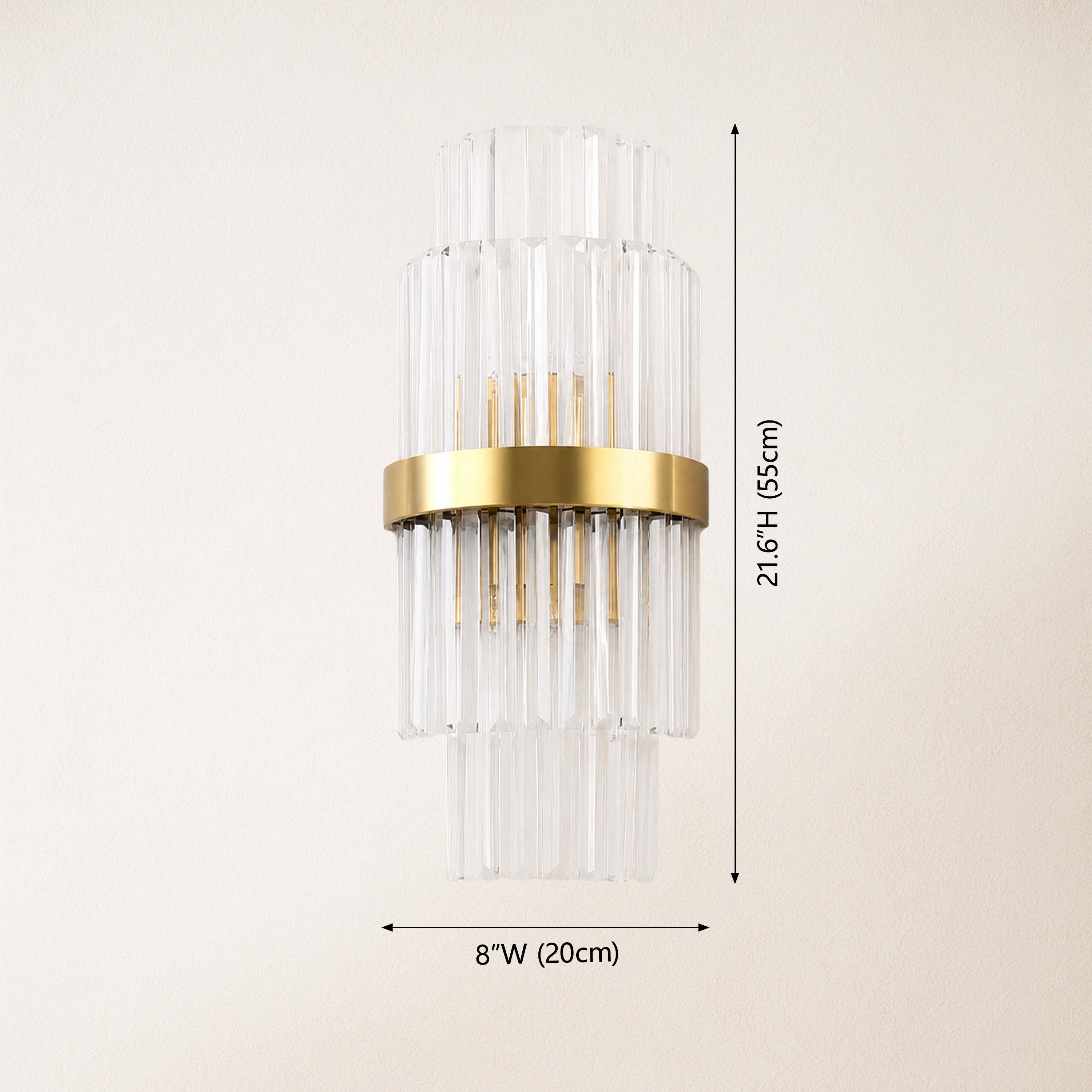 Oryana Crystal Icicle 2-Tier Wall Sconce 7.9"